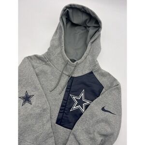 Nike Hoodie Men's Small Gray Dallas Cowboys NFL Football Pullover Dri-Fit 851769